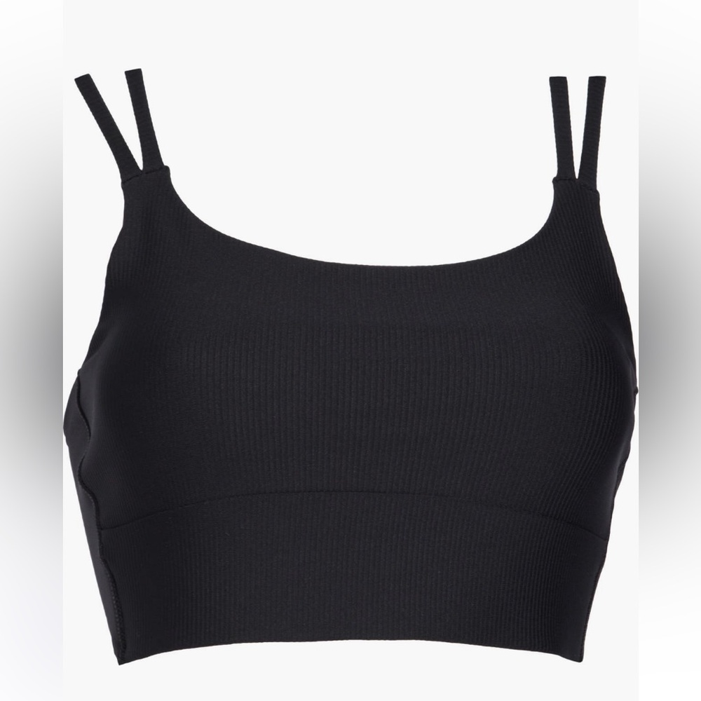 2 Bra Bundle 90 Degree By Reflex Strappy Rib Sport Bras Sz M, Black & Raspberry